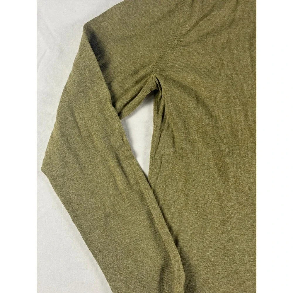 Banana Republic Mens Luxury Blend Sweater L Green Silk Cashmere Cotton Crewneck